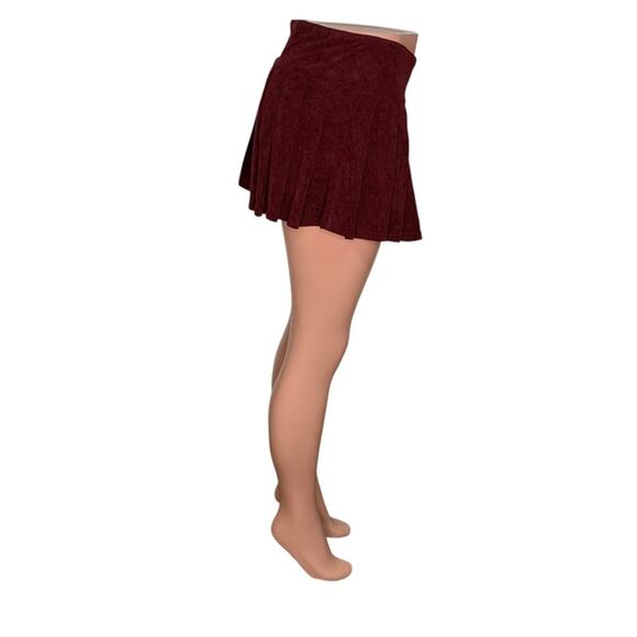 Windsor NWT Corduroy Pleated Mini Skort Front Buttons Closure Wine Size M - Picture 6 of 15